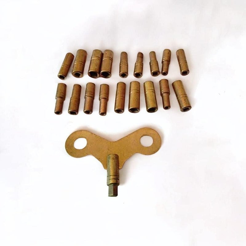 Brass Blessing 18 Piece Clock Winding Key Set - Original Brass, Odd/Even Number (5020) - Image 2
